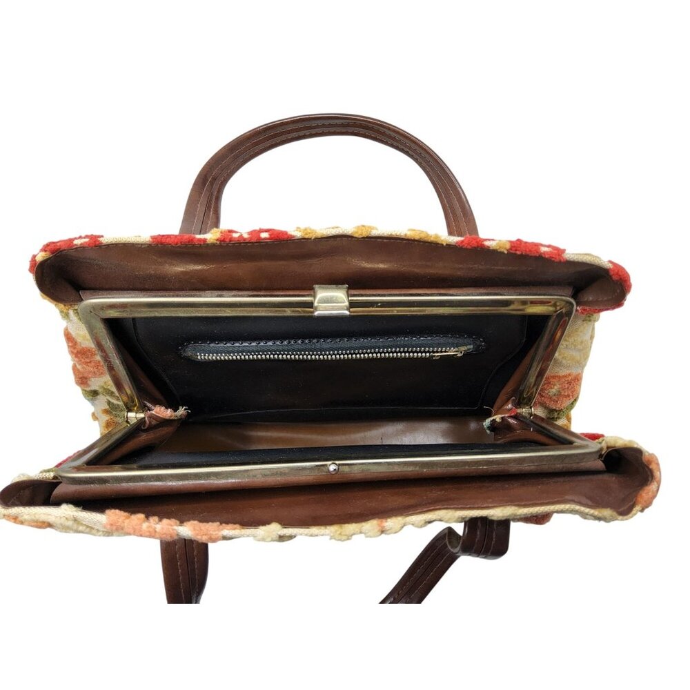 Vintage 1960's Chenille Design Womens Handbag - Picture 6 of 7